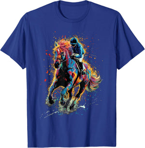 Horse Lover Woman Racing For Horse Racing Jockey Woman T-Shirt - T-Shirt | Royal