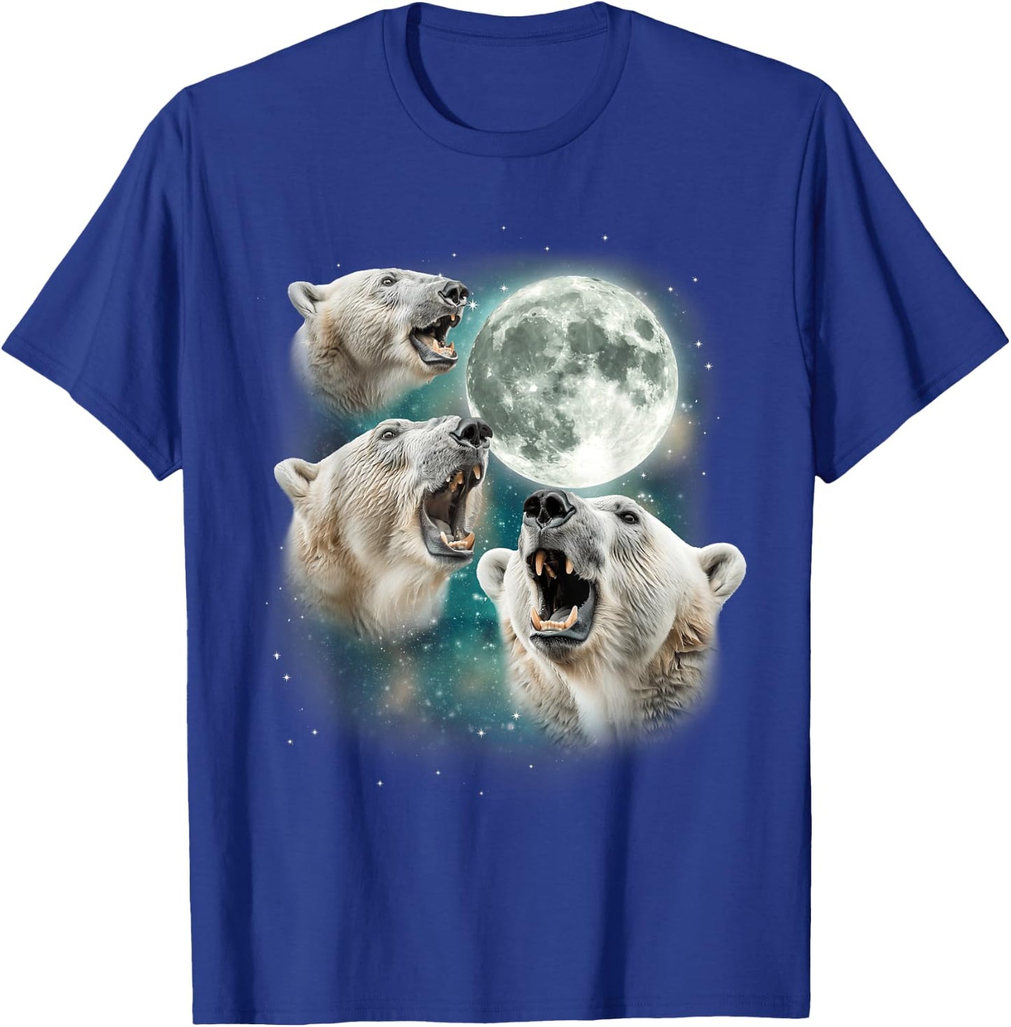 3 Snow Bear Moon | Funny Arctic Wildlife Howling Parody T-Shirt - T-Shirt | Royal