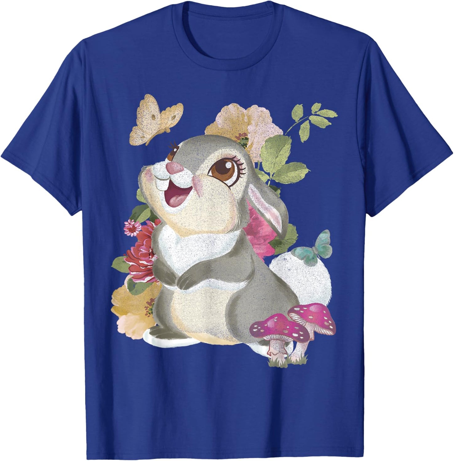 Disney Bambi Thumper Vintage Floral Portrait T-Shirt - T-Shirt | Royal