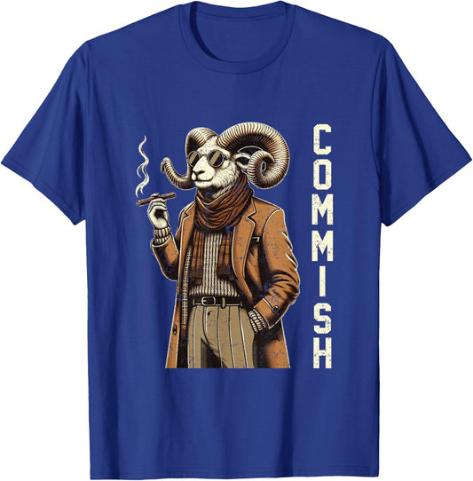 Fantasy Football Commissioner Funny Draft Goat Commish T-Shirt - T-Shirt | Royal