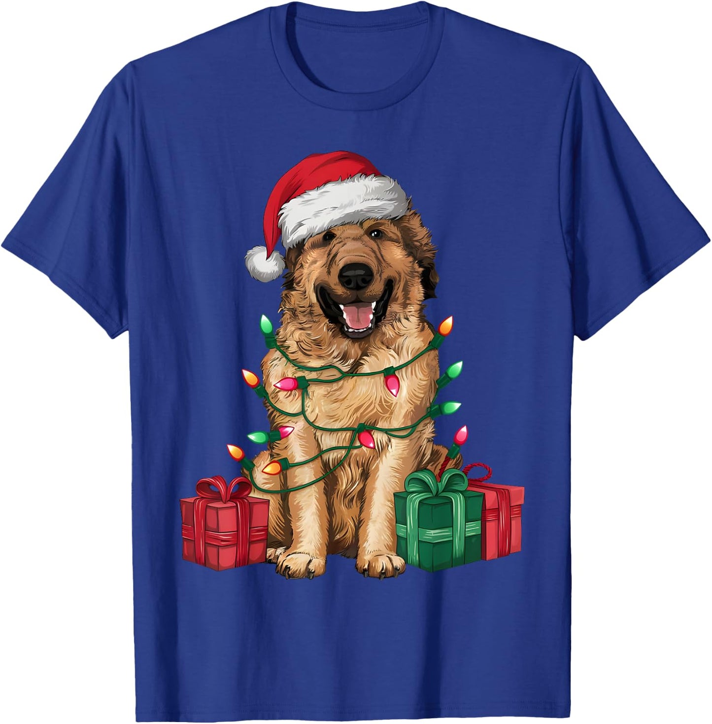 Xmas Lighting Santa Hat Anatolian Shepherd Dog Christmas Women Kids T-Shirt - T-Shirt | Royal
