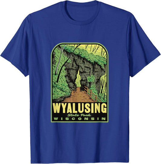 Wyalusing State Park Wisconsin Retro Travel T-Shirt - T-Shirt | Royal