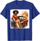 African American 1970s 80s Vintage Vibes Black Girl Old Car T-Shirt - T-Shirt | Royal