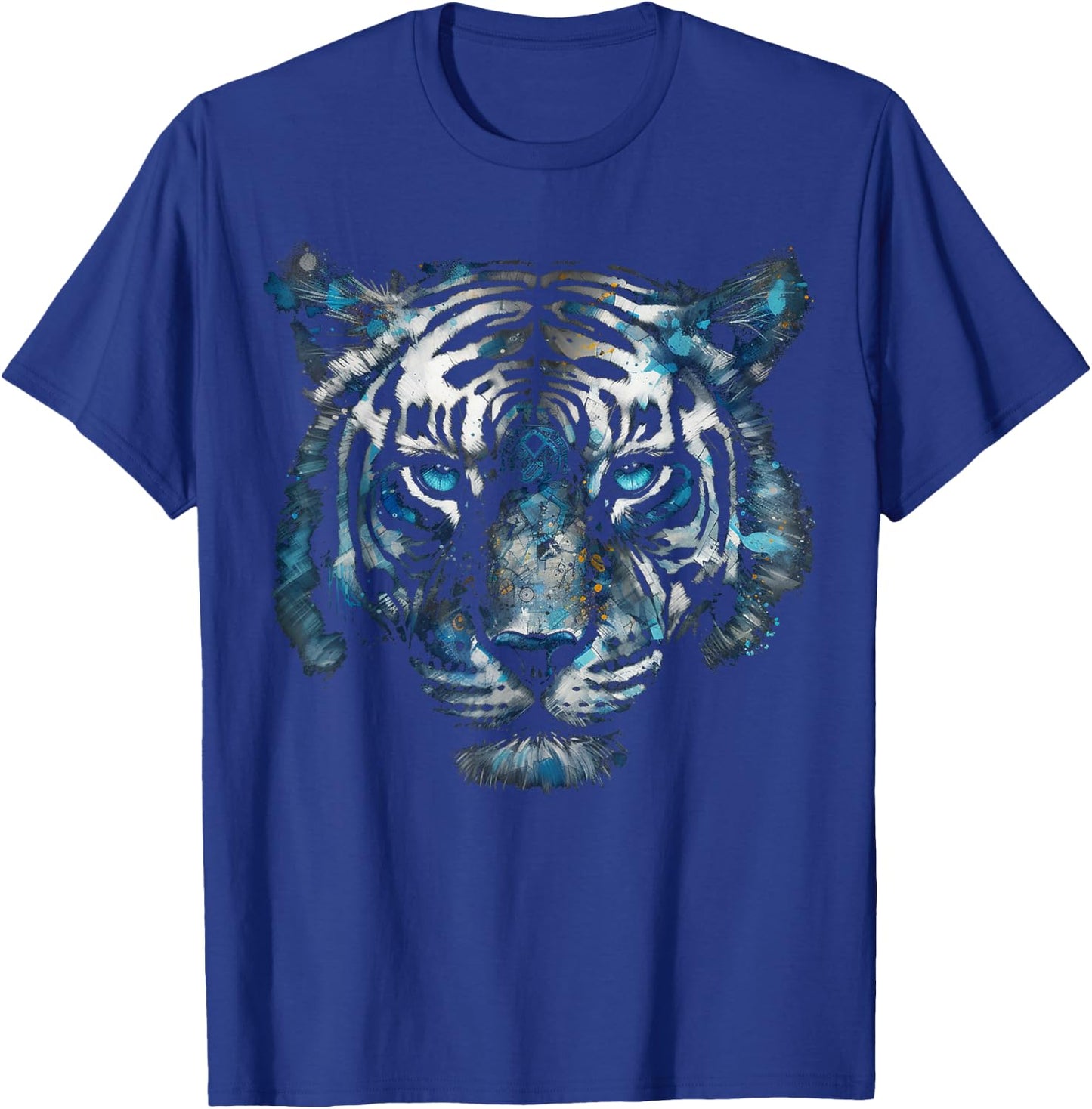 Tiger Artwork - Blue Eyes - Animal Art Tiger T-Shirt - T-Shirt | Royal