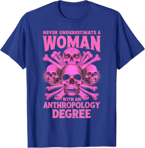 Anthropology Women Girls Female Anthropologist Degree Grad T-Shirt - T-Shirt | Royal