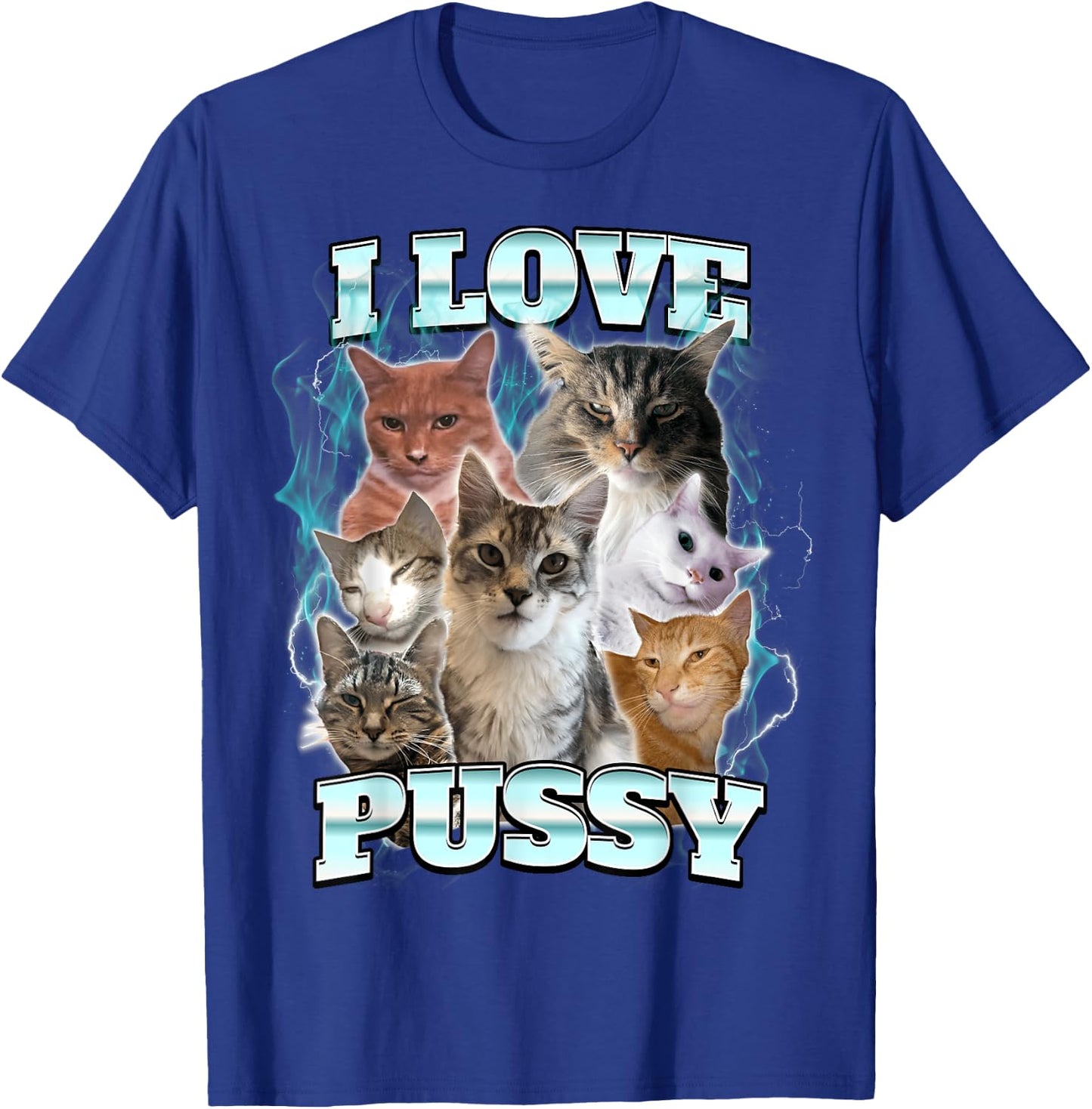 I Love Pussy Cat Men Women T-Shirt - T-Shirt | Royal