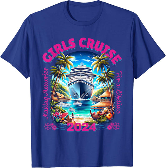 Fun Matching Trip Women's Besties BFF Girls Cruise 2024 T-Shirt - T-Shirt | Royal