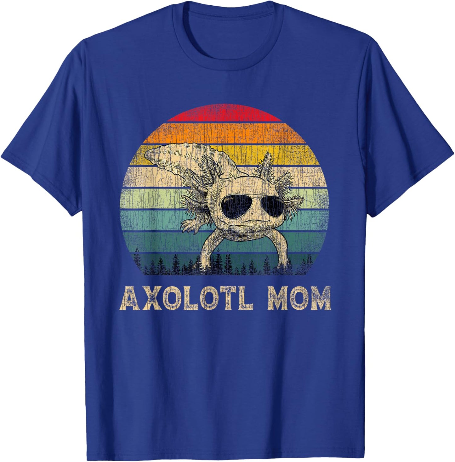 Vintage Axolotl Mom Axolotl Lovers Mommy Mother's Day T-Shirt - T-Shirt | Royal