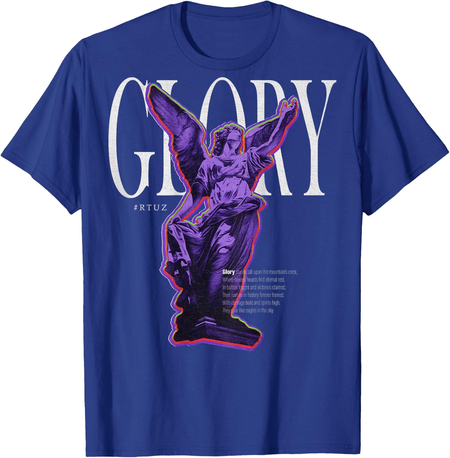Modern hip hop vintage Angel urban back print streetwear , Small T-Shirt - T-Shirt | Royal
