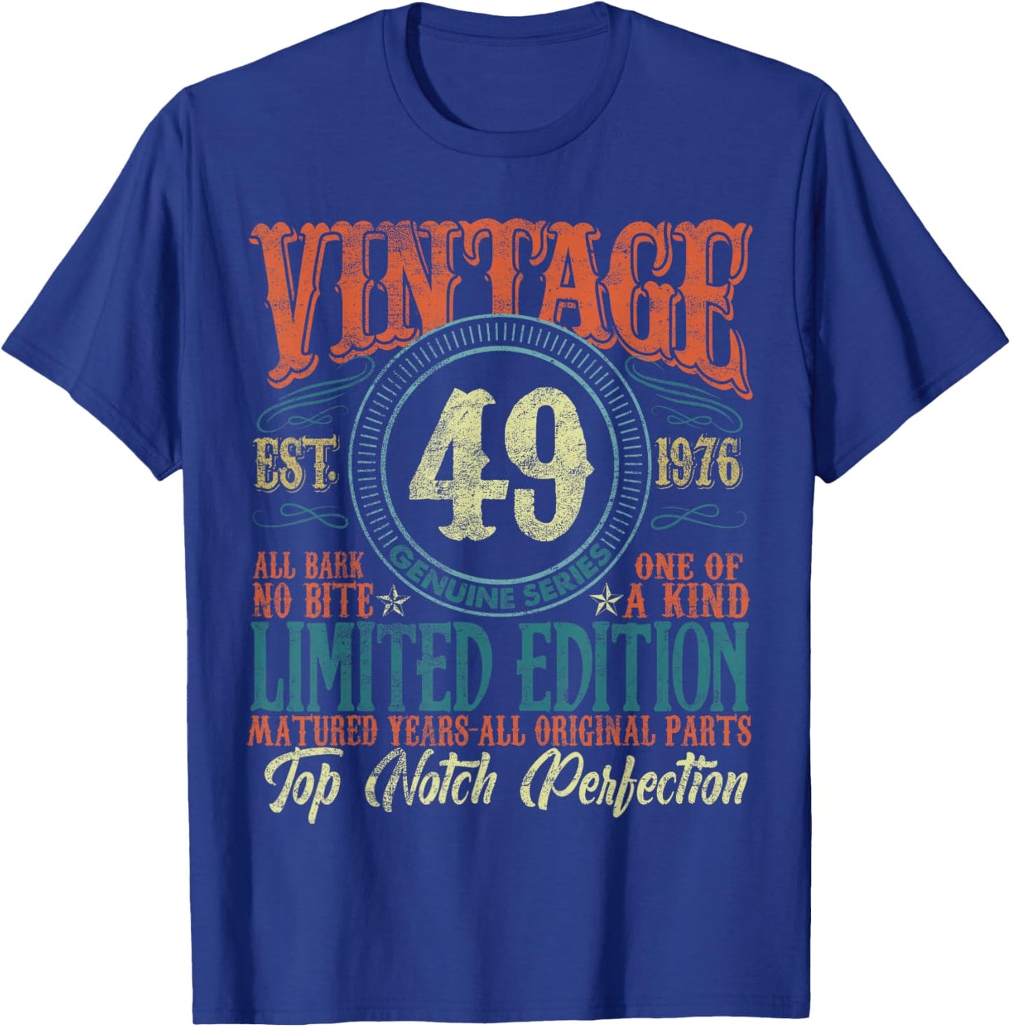 49 Year Old Gifts Vintage 1976 Limited Edition 49th Birthday T-Shirt - T-Shirt | Royal