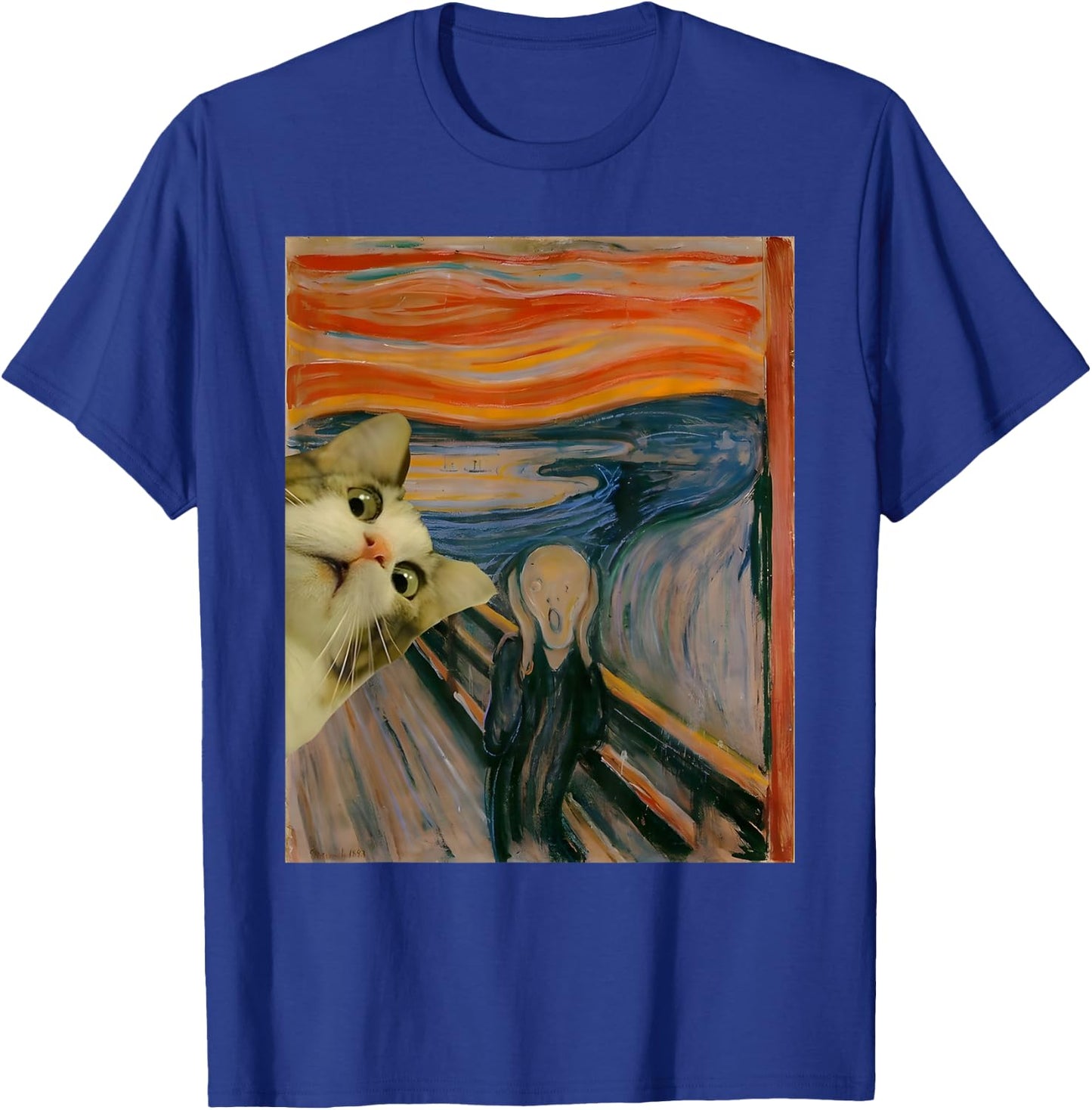 The Scream Cat by Munch Edvard Famous Painting Funny Cat Art T-Shirt - T-Shirt | Royal