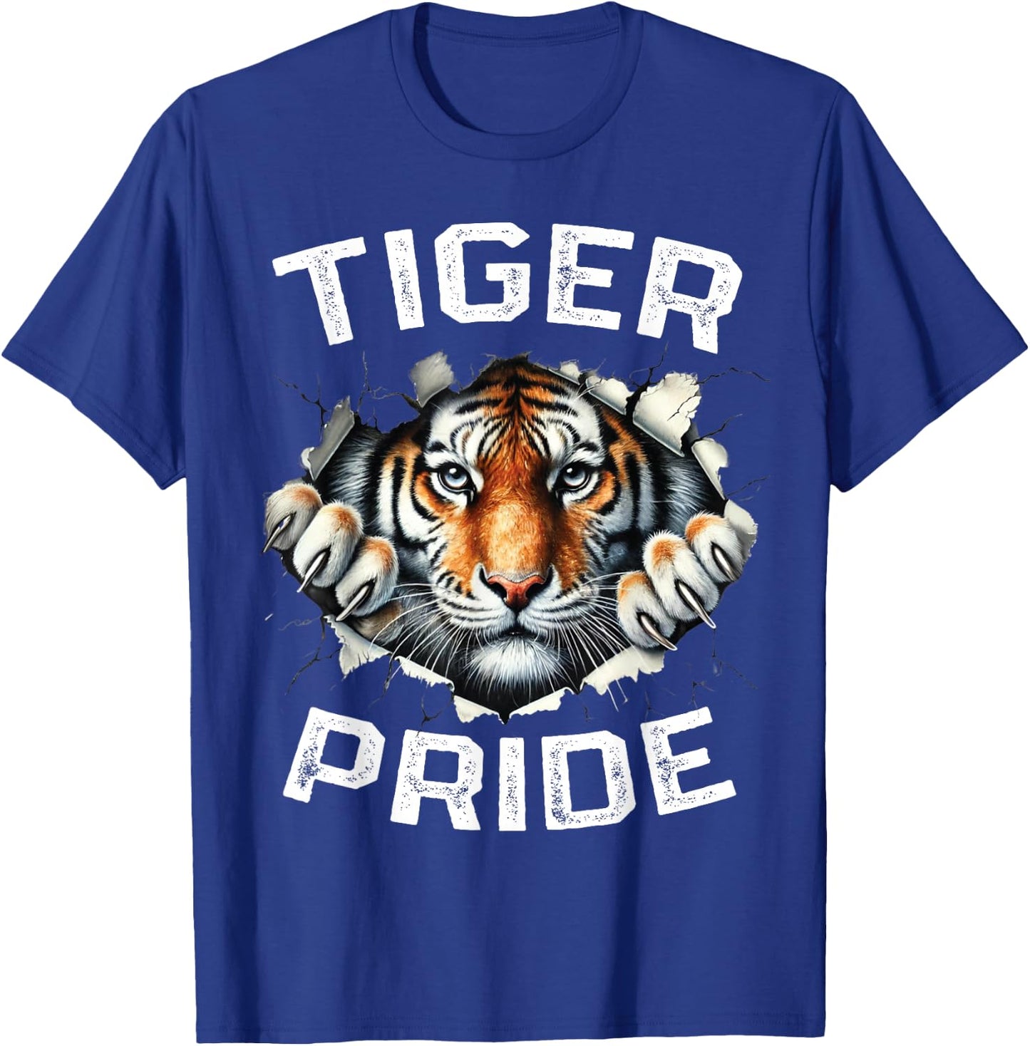 Tiger Pride Vintage Retro Tiger School Sports Team T-Shirt - T-Shirt | Royal