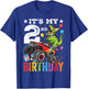 Two 2nd Birthday Dinosaur Monster Truck T-Shirt - T-Shirt | Royal
