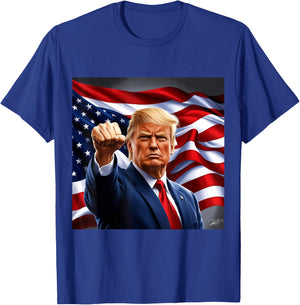 Donald Trump Raised Fist T-Shirt - T-Shirt | Royal