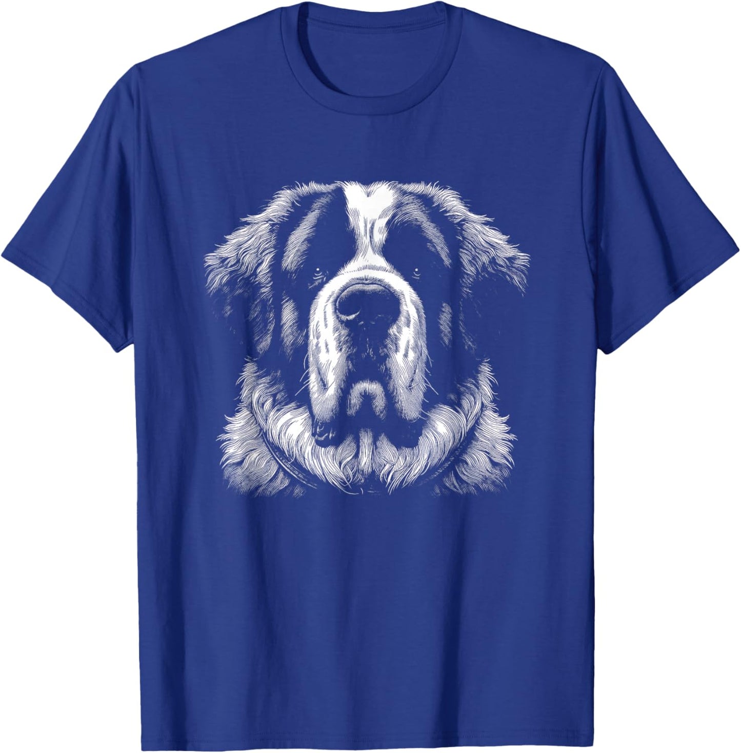 Saint Bernard Face Dog Graphic Art Design T-Shirt - T-Shirt | Royal
