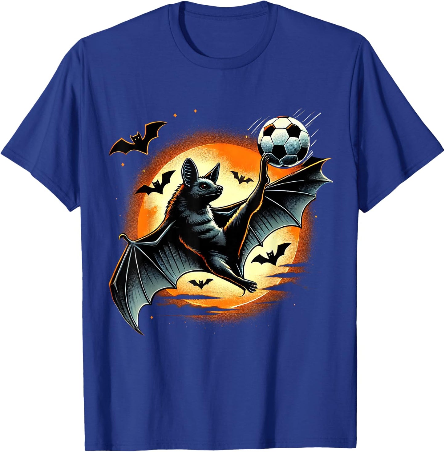 Funny Bat Playing Soccer, Halloween Costume Boys Girls T-Shirt - T-Shirt | Royal