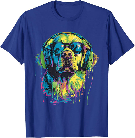 DJ Dog EDM Techno Music Headphones House Music Beatmaker T-Shirt - T-Shirt | Royal