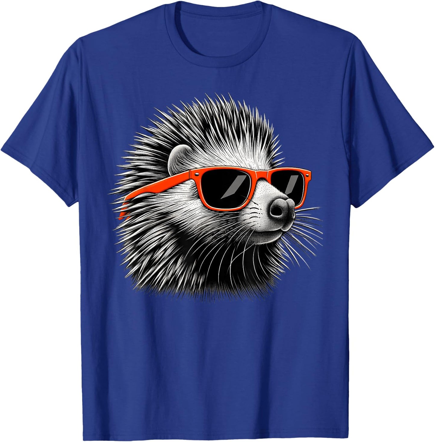 Cool Porcupine Wearing Sunglasses Graphic Art T-Shirt - T-Shirt | Royal