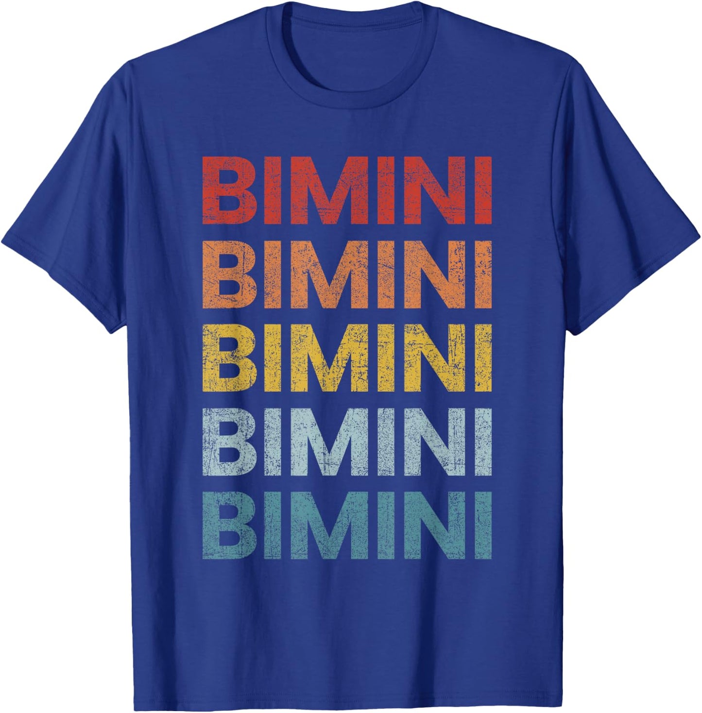 Bimini Bahamas Retro Throwback Letter Boys Girls Souvenir T-Shirt - T-Shirt | Royal
