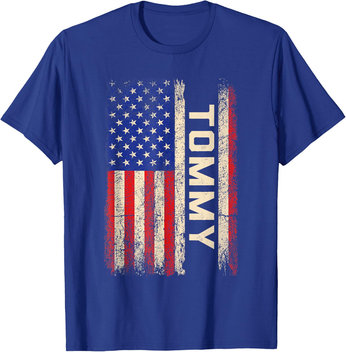 Tommy First Name Shirt Tommy Name American Flag T-Shirt - T-Shirt | Royal
