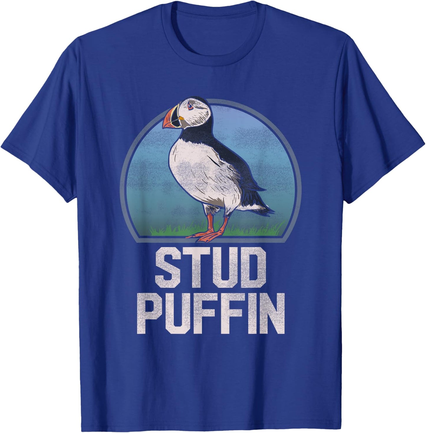 Stud Puffin Funny Seabird Animal Lover Stud Muffin T Shirt T-Shirt - T-Shirt | Royal
