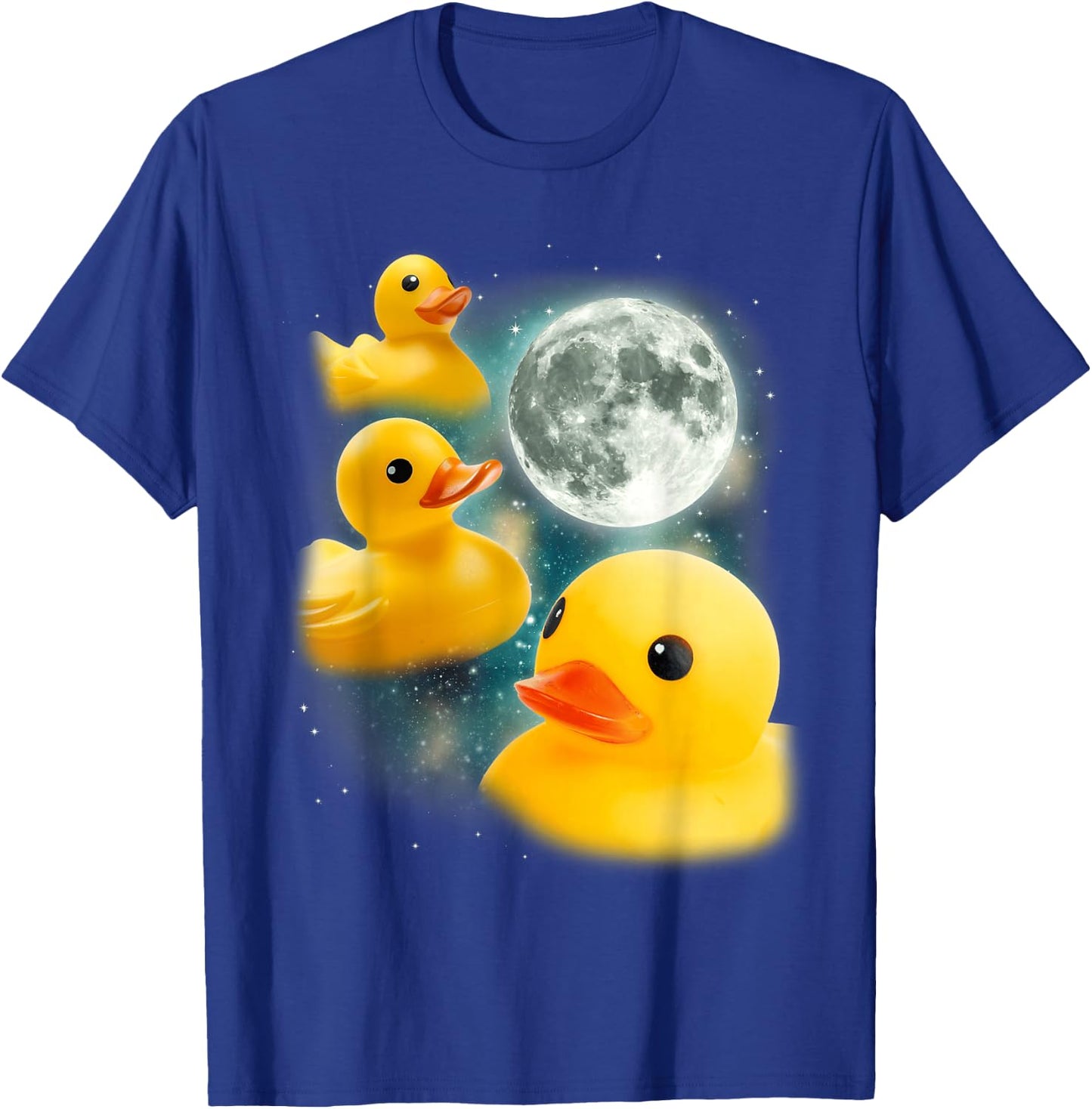 Three Rubber Duck Moon | Cursed Bath Toy Funny Rubber Duck T-Shirt - T-Shirt | Royal