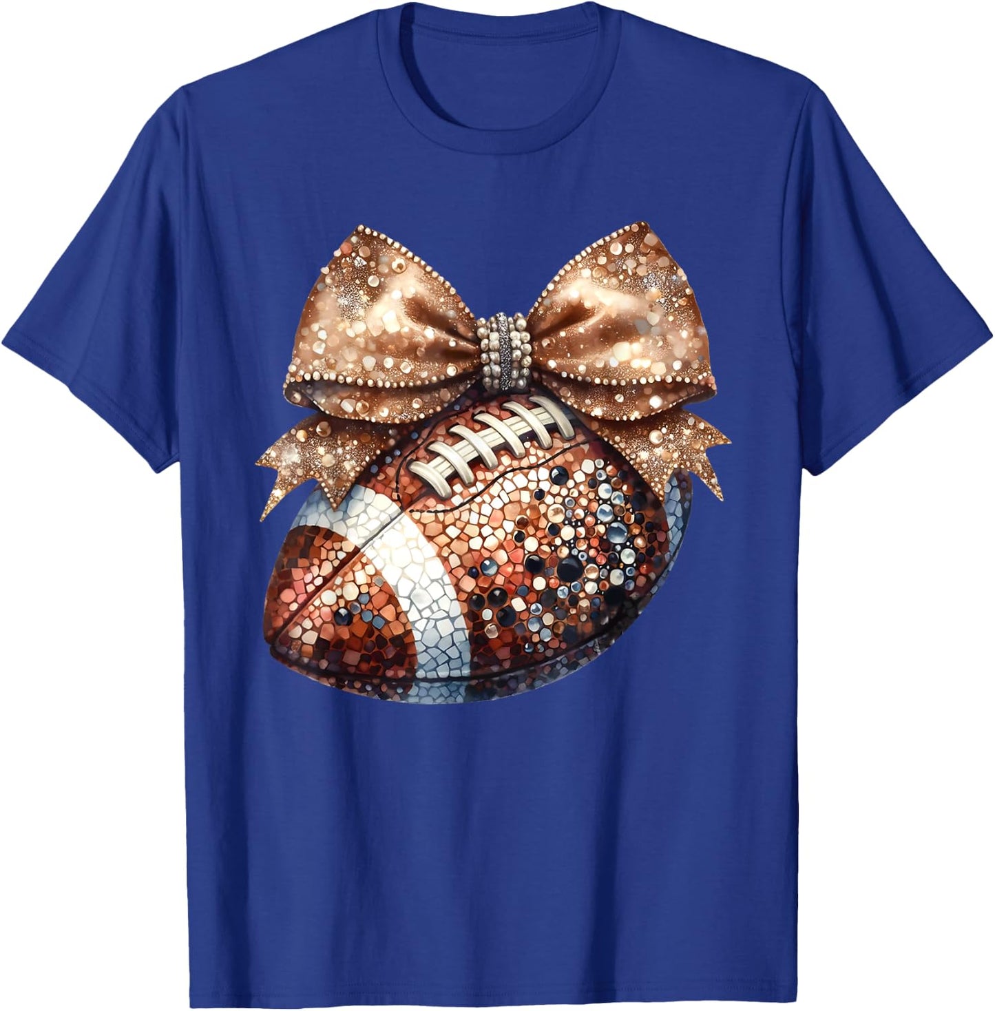 Coquette Bow American Football Game Day Thanksgiving Autumn T-Shirt - T-Shirt | Royal