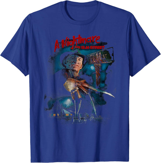 A Nightmare On Elm Street Freddy Poster Fade T-Shirt - T-Shirt | Royal