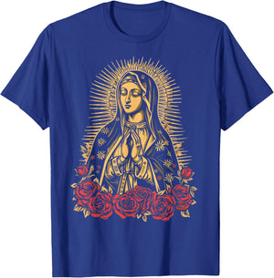Our Lady De Guadalupe Sant Mary For Christians, Catholics T-Shirt - T-Shirt | Royal