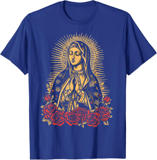 Our Lady De Guadalupe Sant Mary For Christians, Catholics T-Shirt - T-Shirt | Royal