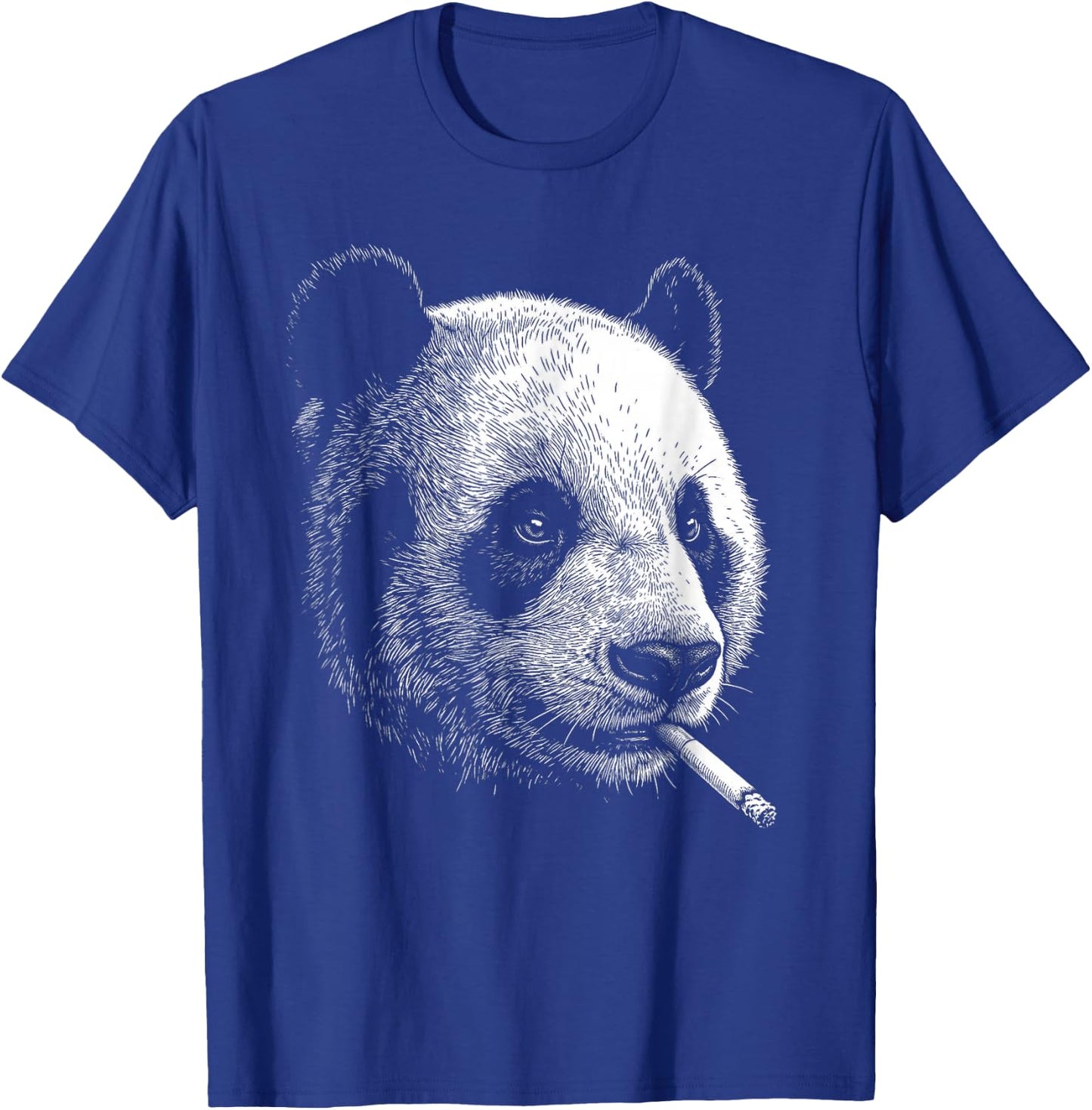 Panda Smoking Cigarette Vintage Panda Funny Meme T-Shirt - T-Shirt | Royal