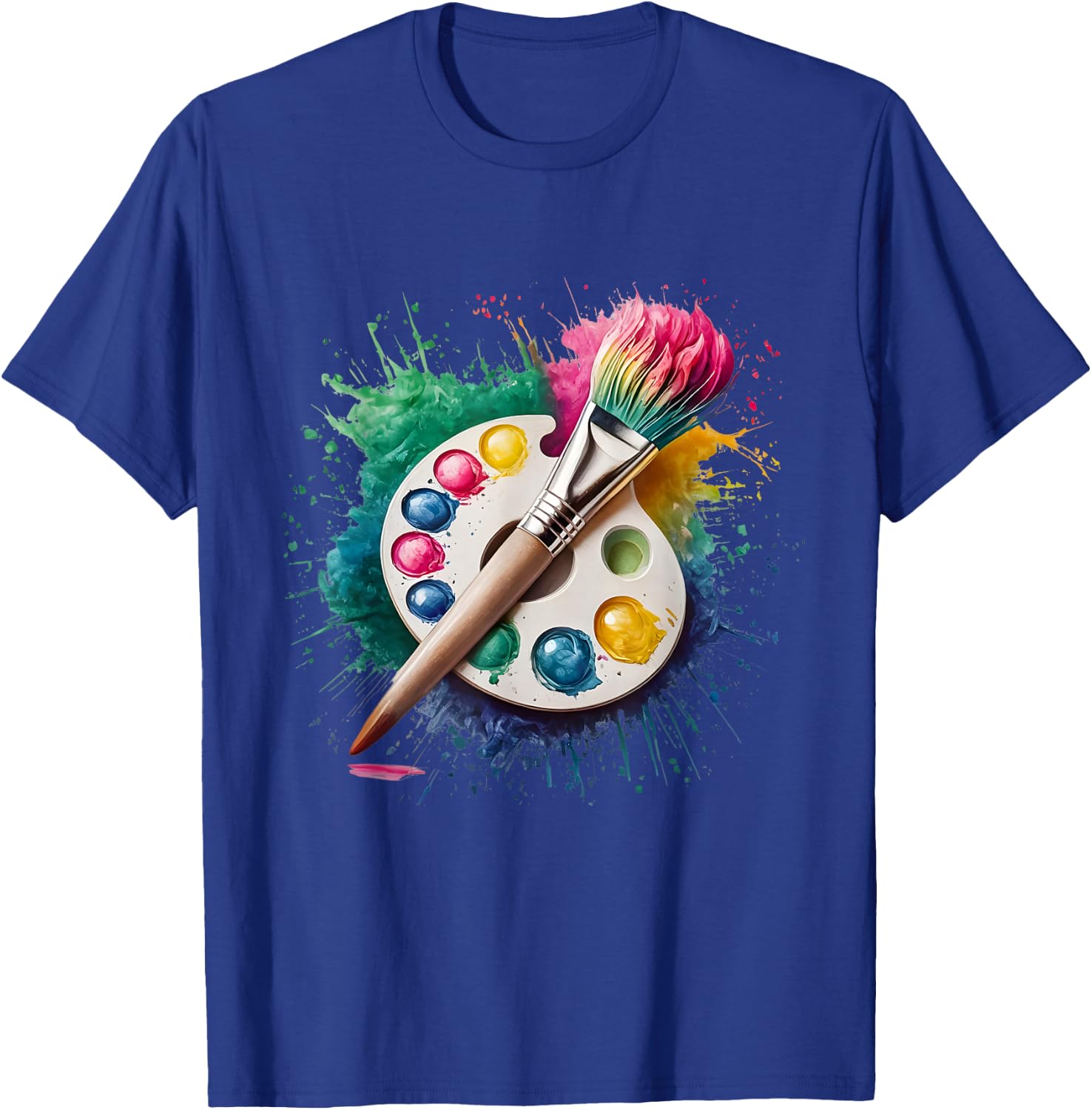 Paint Men Women Colourful Watercolour T-Shirt - T-Shirt | Royal