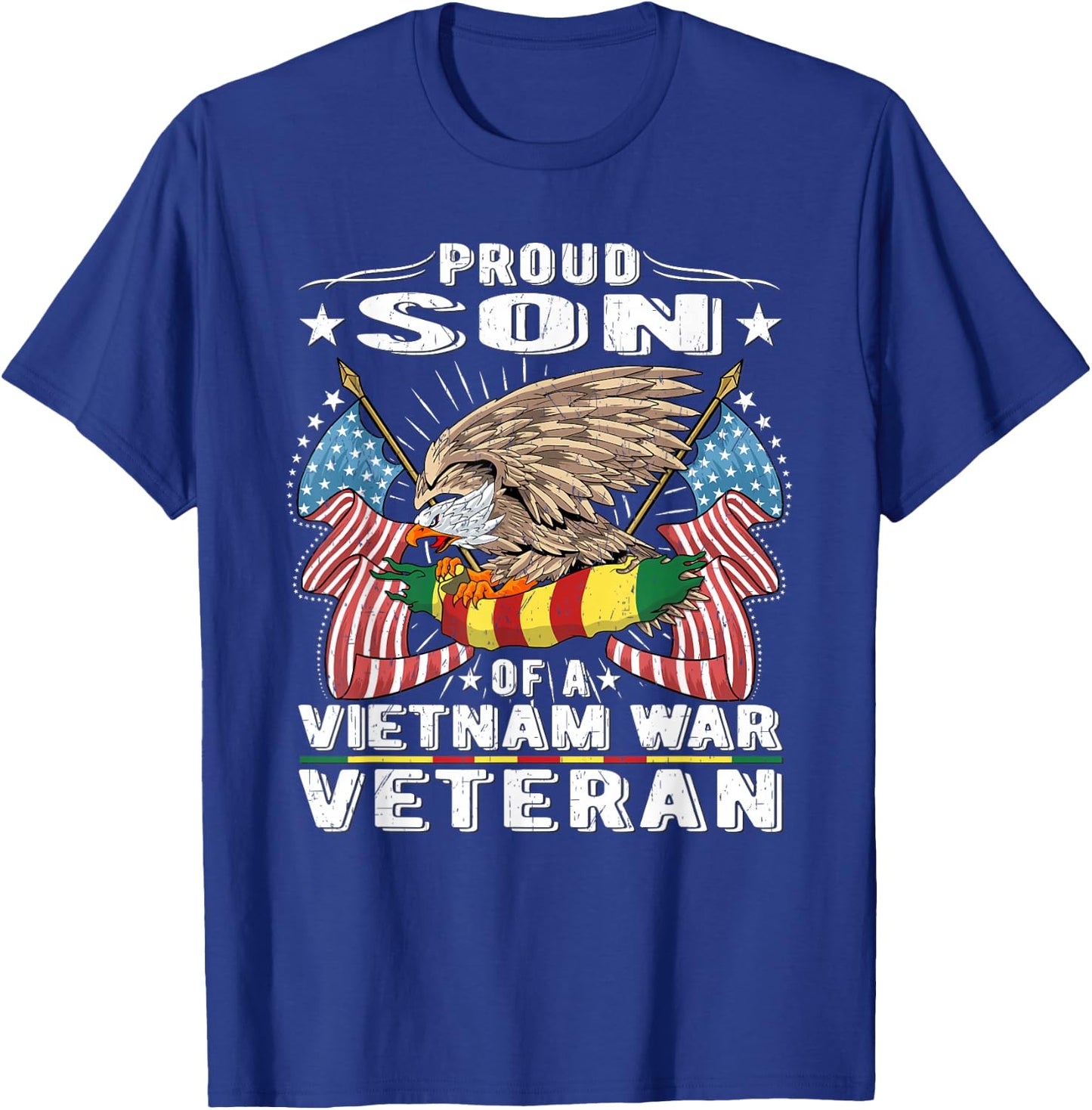 Proud Son Of A Vietnam War Veteran Military Vet's Child Gift T-Shirt - T-Shirt | Royal