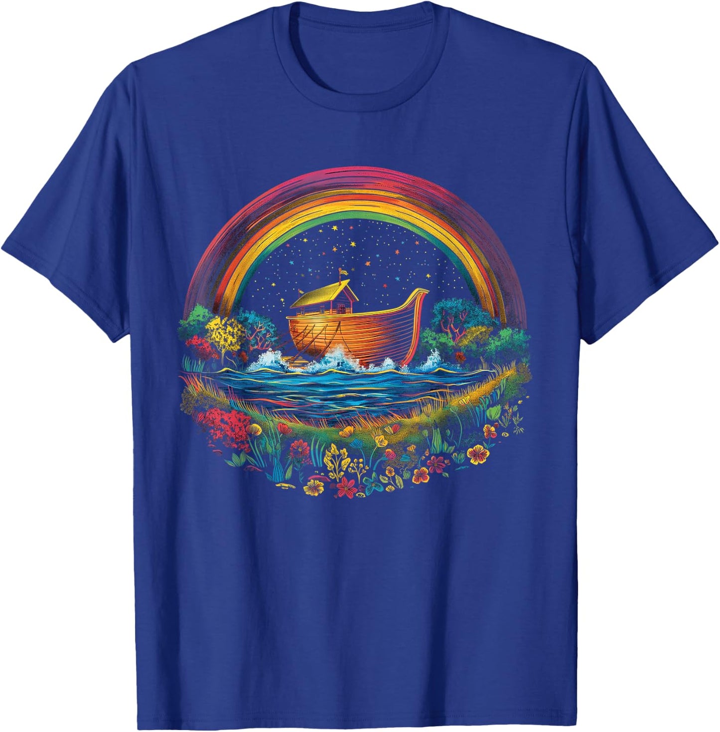 Noah's Ark Christian Rainbow Popart - Religious Catholic T-Shirt - T-Shirt | Royal