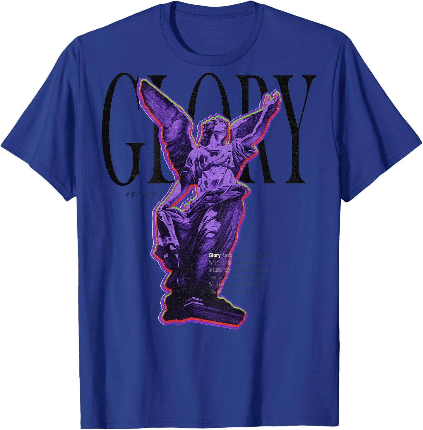 Back Print Y2K Aesthetic Streetwear Fashion Women Men Angel T-Shirt - T-Shirt | Royal