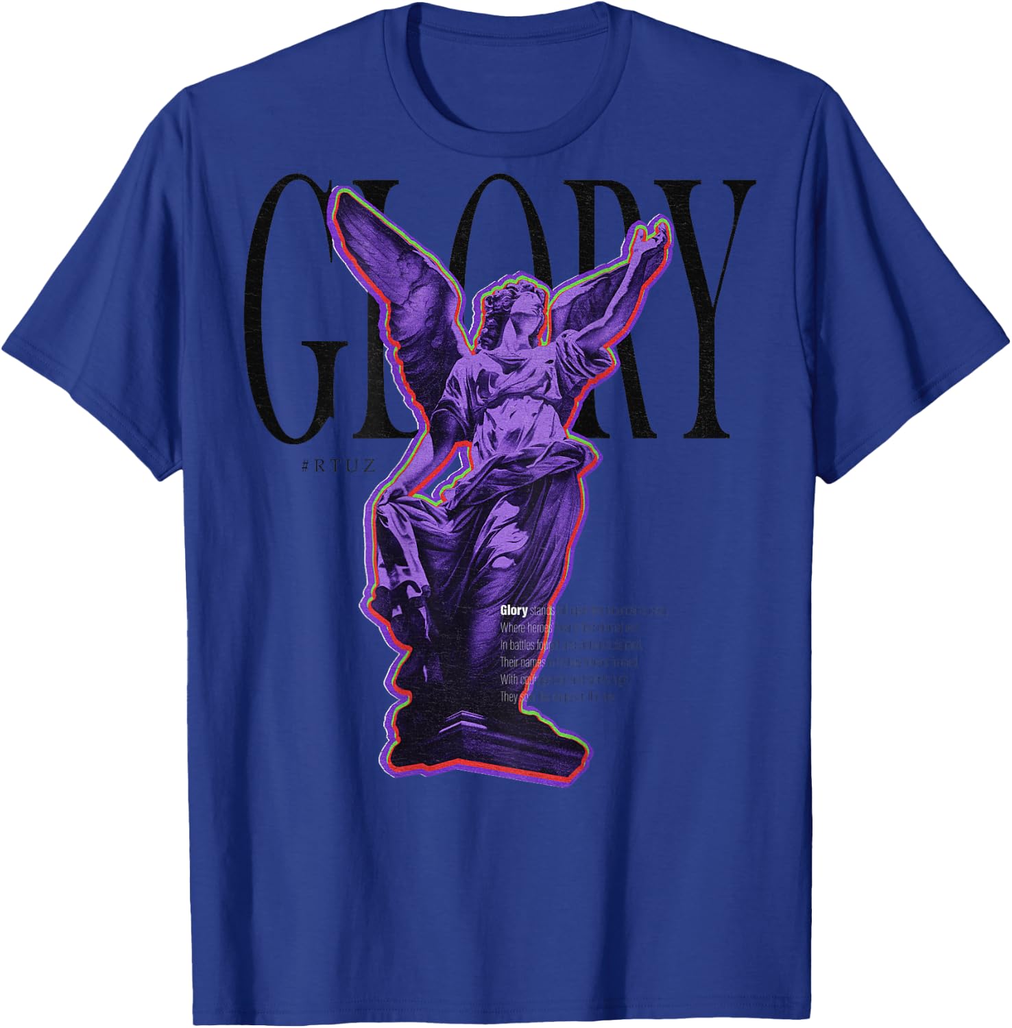 Back Print Y2K Aesthetic Streetwear Fashion Women Men Angel T-Shirt - T-Shirt | Royal