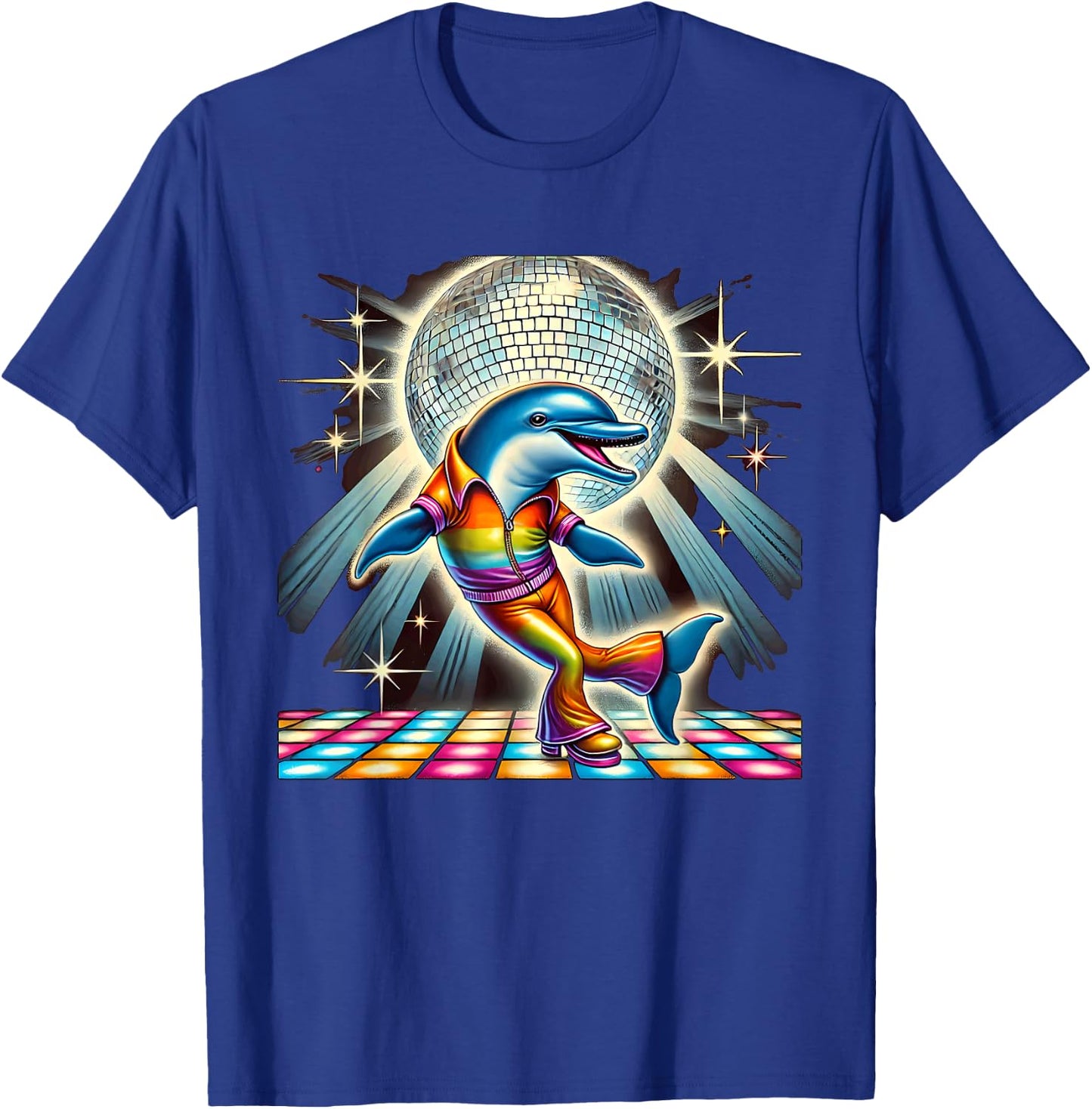 Aesthetic Dolphin Disco T-Shirt - T-Shirt | Royal