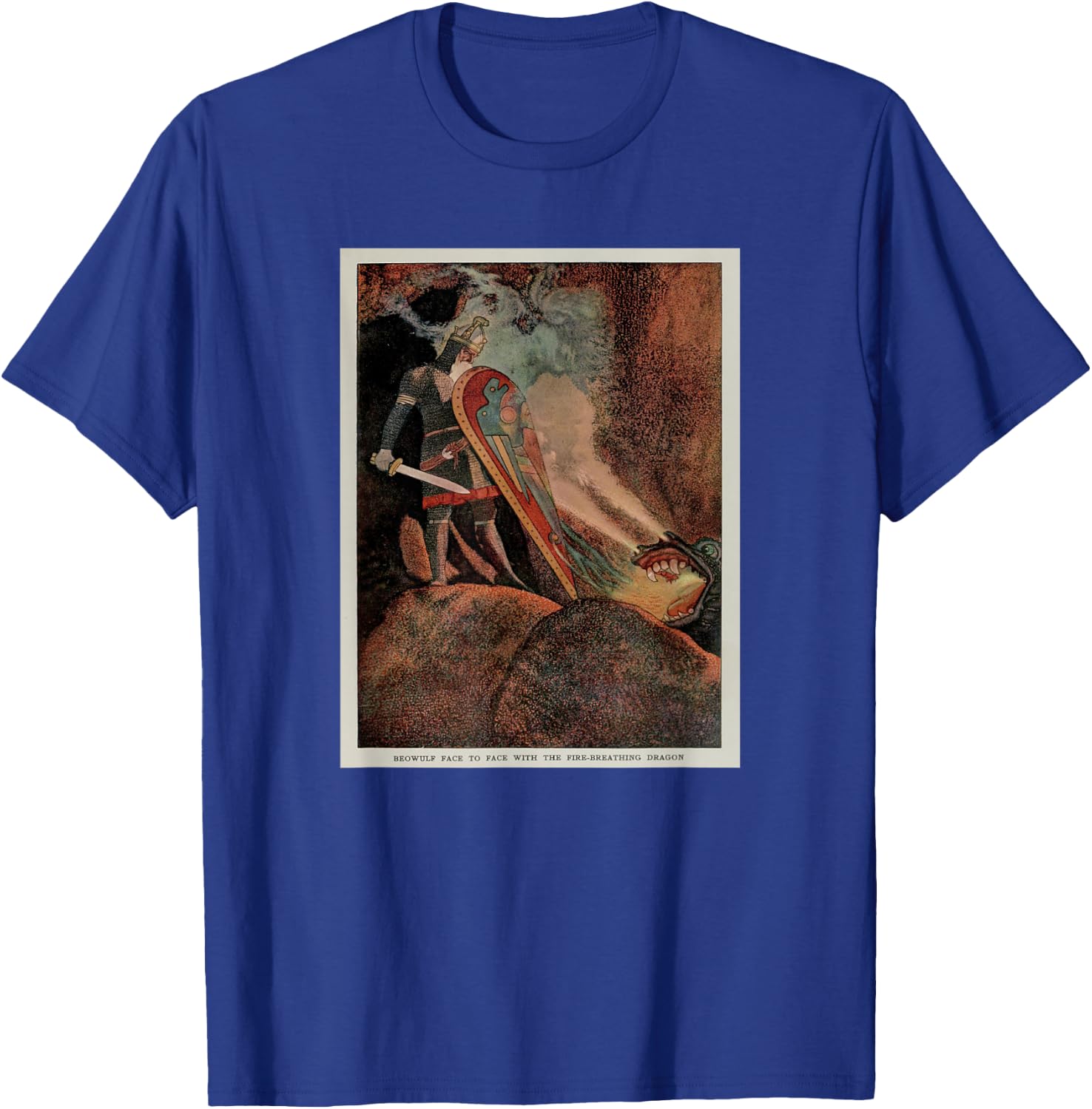 Beowulf Fighting the Dragon (1914) T-Shirt - T-Shirt | Royal