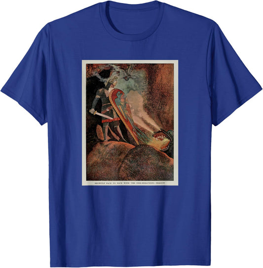 Beowulf Fighting the Dragon (1914) T-Shirt - T-Shirt | Royal