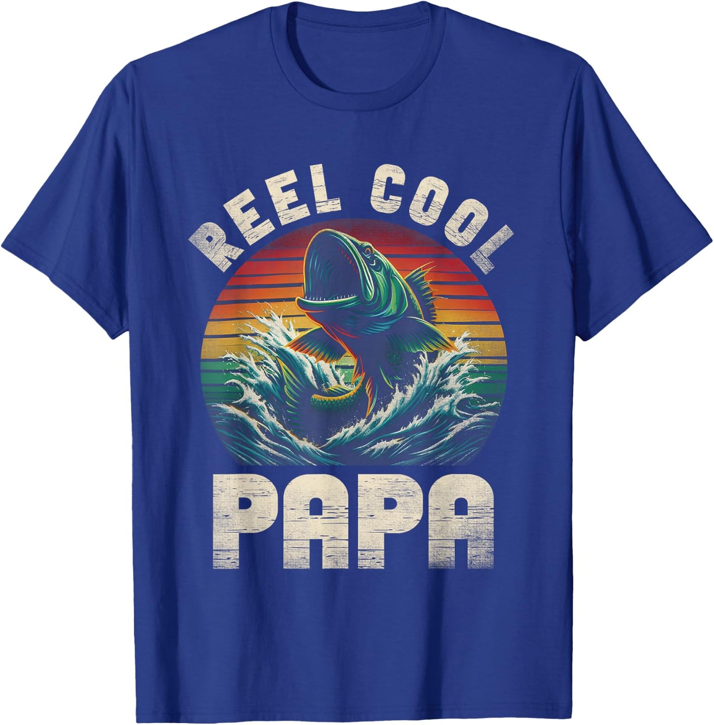 Reel Cool Papa Fishing Papa Father's Day Fisherman Fish T-Shirt - T-Shirt | Royal