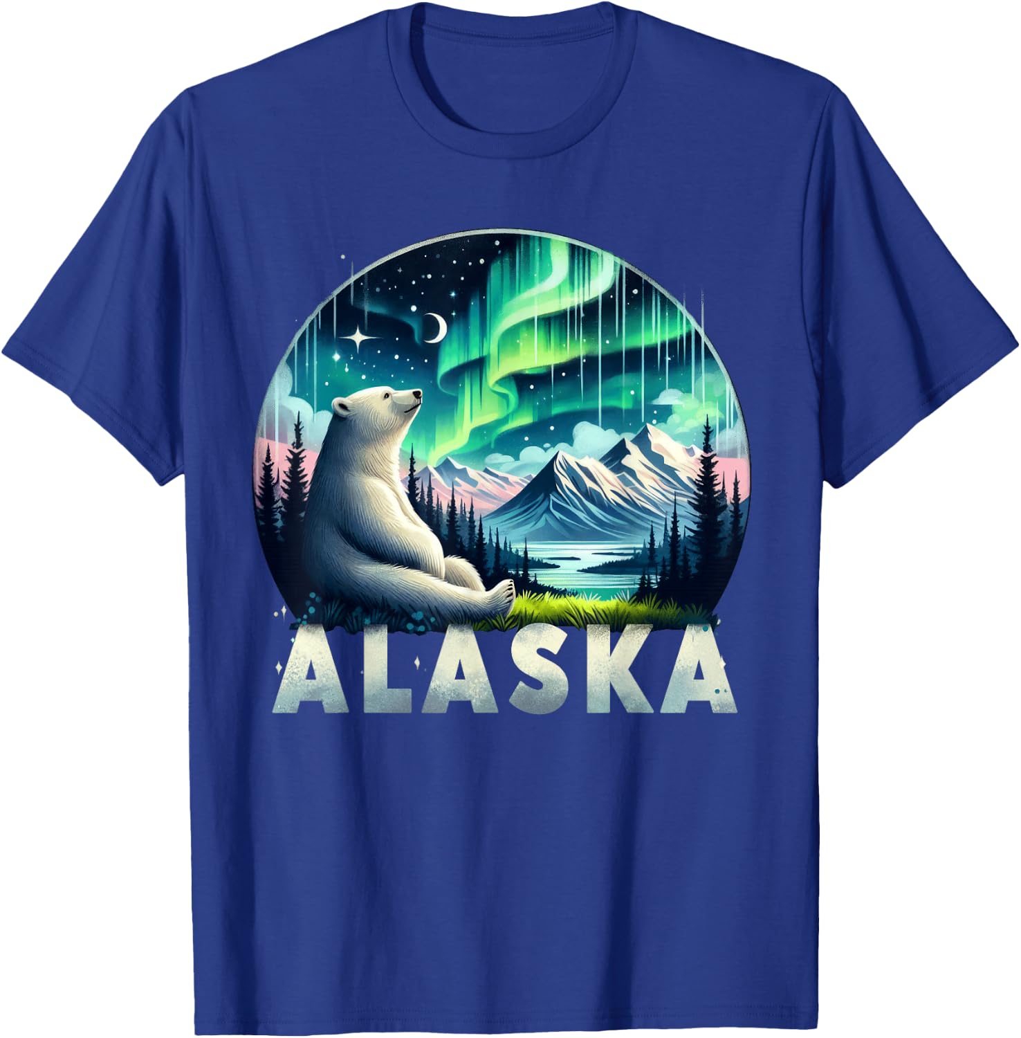 Alaska Northern Lights Aurora Viewing Vacation Alaska Trip T-Shirt - T-Shirt | Royal