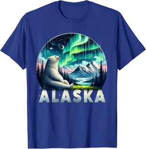 Alaska Northern Lights Aurora Viewing Vacation Alaska Trip T-Shirt - T-Shirt | Royal