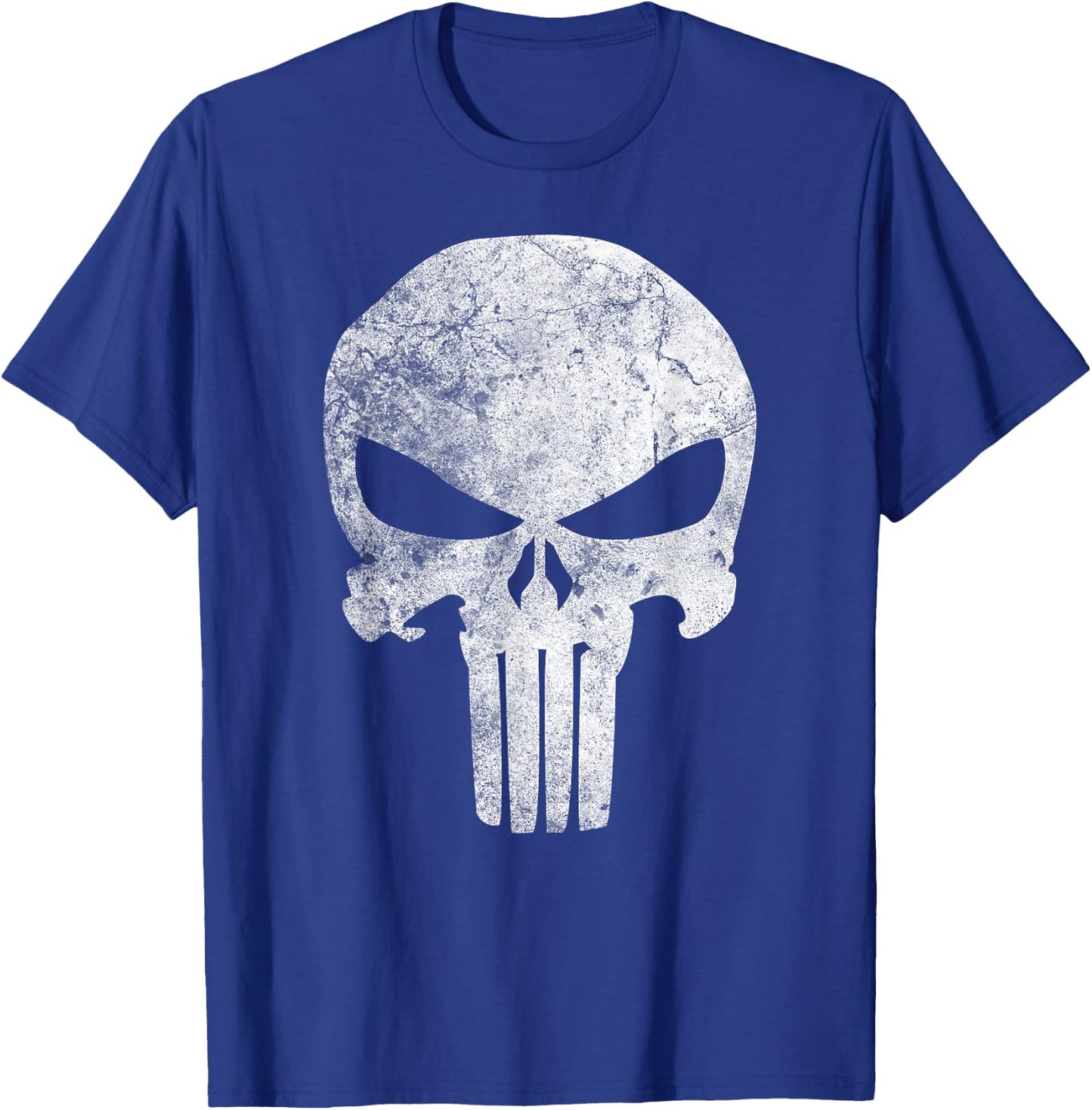 Marvel Comics Punisher Skull Symbol Distressed T-Shirt - T-Shirt | Royal