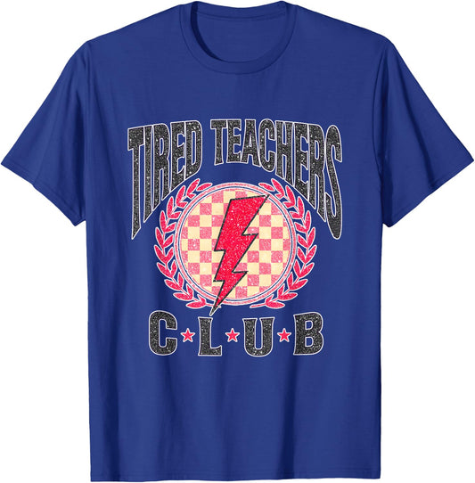 Tired Teachers Club Study Lover School Apparel T-Shirt - T-Shirt | Royal