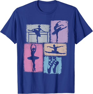 Ballet Vintage Collage Dancing Ballet T-Shirt - T-Shirt | Royal