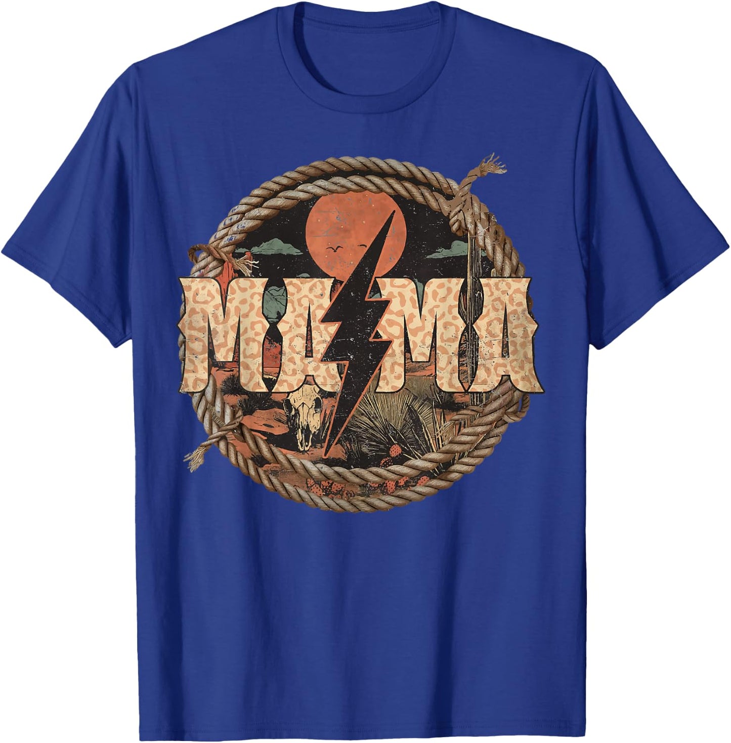 Mama western lightning bolt Mother's Day T-Shirt - T-Shirt | Royal