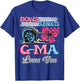 Burnouts or Bows G-Ma Loves You Gender Reveal Party T-Shirt - T-Shirt | Royal