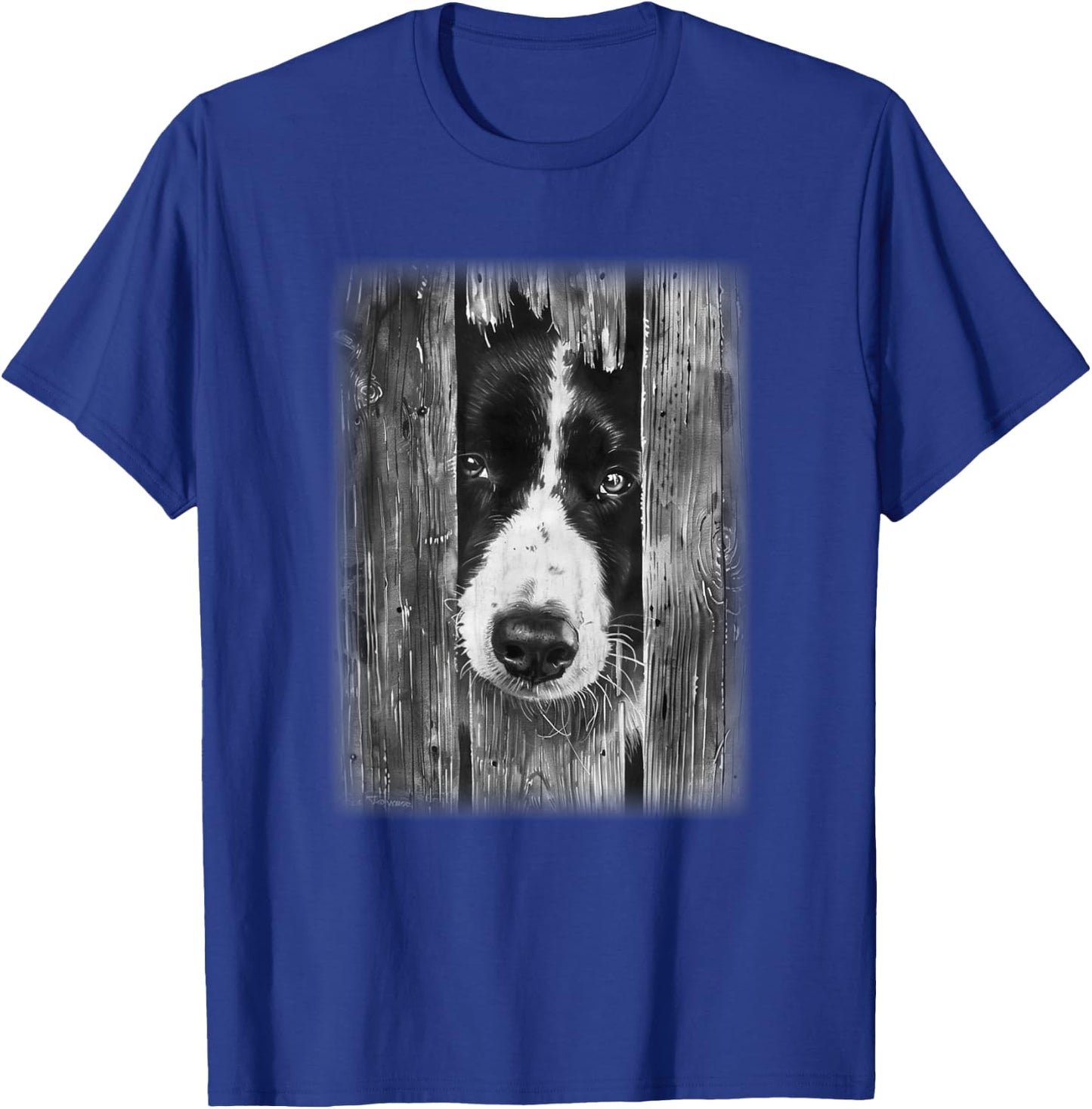 Black and White Border Collie t featuring a Border Collie T-Shirt - T-Shirt | Royal