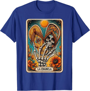 La Chancla Flip Flop Card Funny Mexican Mom Tarot Card T-Shirt - T-Shirt | Royal