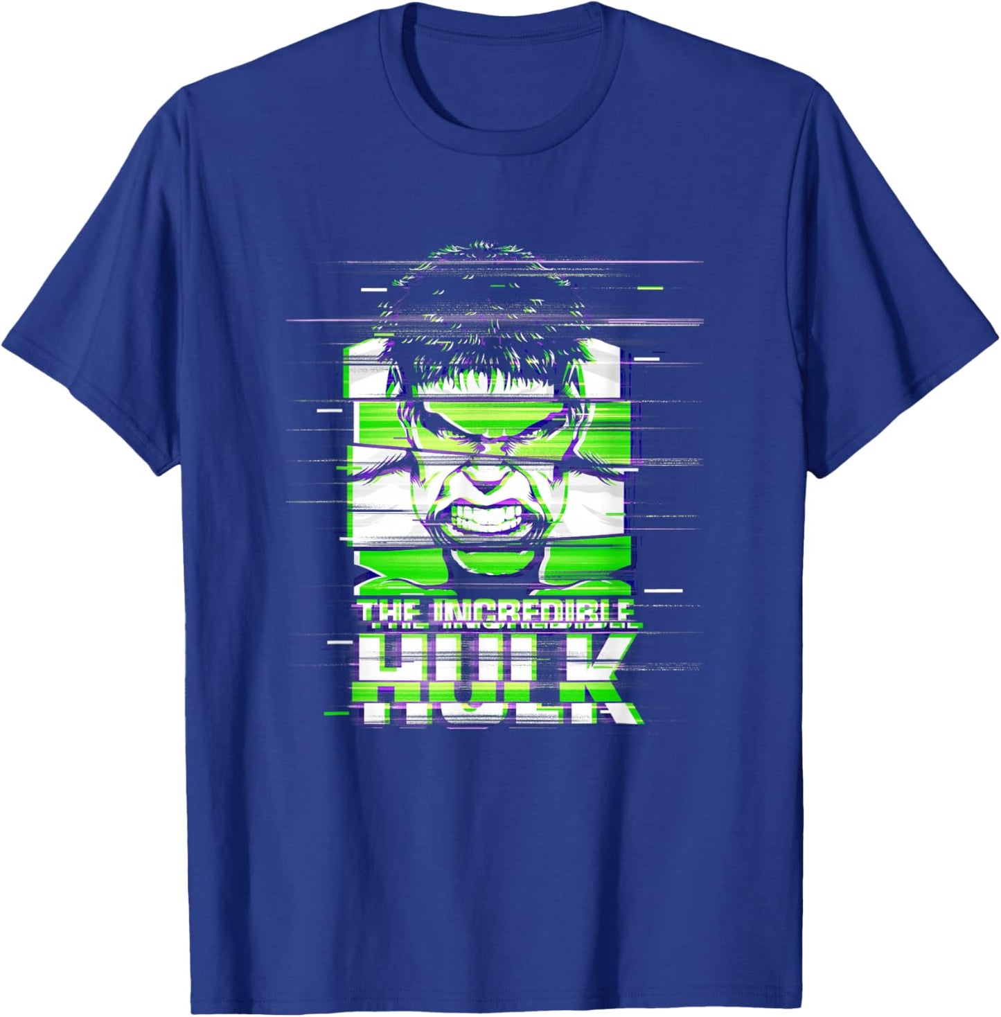 Marvel The Incredible Hulk Shattered Static T-Shirt - T-Shirt | Royal